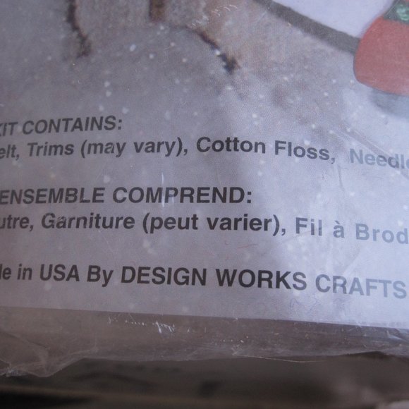 NEW Design Works Felt Christmas Stocking Kit 5073 Snowman & Tree Personalize It - Picture 3 of 6